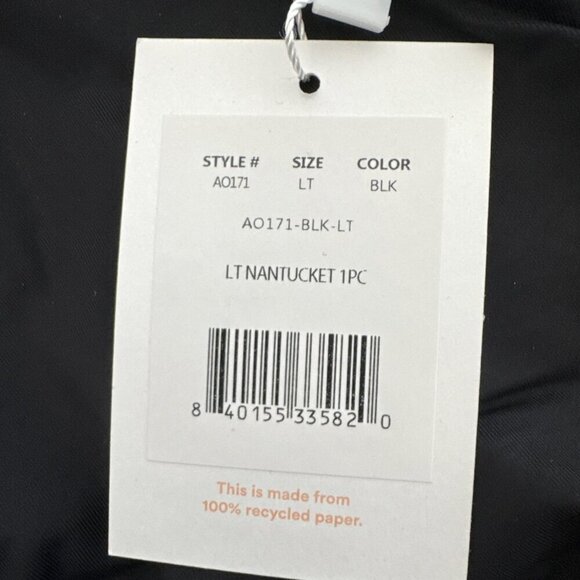 Andie Nantucket Women L Tall Black 1 Piece Swimsuit A0171 NWT One Shoulder 9538 - Picture 10 of 16